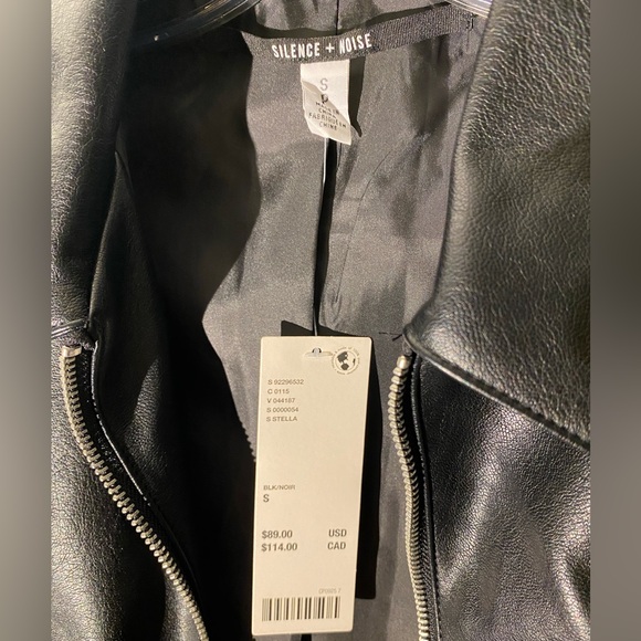 SILENCE + NOISE- soft leather Moto jacket - Picture 4 of 5